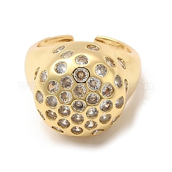 Bagues de manchette en laiton micro pavé de zircone cubique&nbsp;RJEW-C054-01G