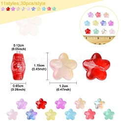 30 pièce de perles de verre peintes à la cuisson&nbsp;GLAA-FS0001-99G