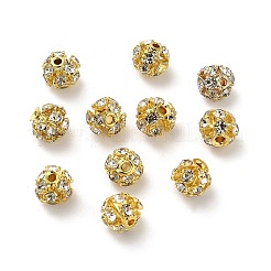 Perline di strass di cristallo in ottone da 6 mm&nbsp;KK-S519-01A-02G