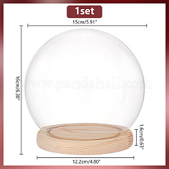Couvercle de dôme en verre rond&nbsp;DIY-WH0430-559C-01