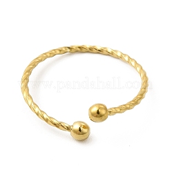 Anello polsino aperto con perline in acciaio inossidabile 304 placcato ionica (ip) per donna&nbsp;RJEW-E070-02G