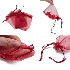 Bolsas de regalo de organza con cordón&nbsp;OP-R016-9x12cm-03