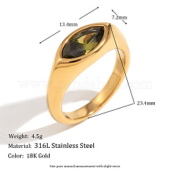Fingerringe aus Edelstahl 316L mit Zirkonia&nbsp;FS-WGB17C9-15