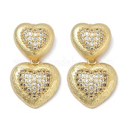 Latón micro pave aretes de circonita cúbica transparente&nbsp;EJEW-H154-10A-G