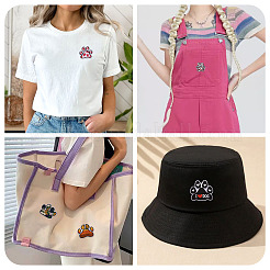 12 Stück 12 Farben Teufelskralle Stickgarn Stoff zum Aufnähen/Aufnähen von Patches&nbsp;PATC-TA0001-39