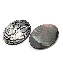 Natürliche schwarze Lippenmuschel geschnitzte Cabochons&nbsp;SHEL-G024-04