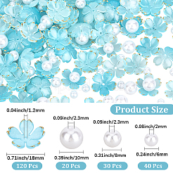 120 bouchons de perles en acrylique.&nbsp;OACR-PA0002-13B