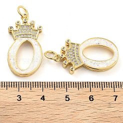 Pendenti in zirconi cubici trasparenti in micro pavè di ottone&nbsp;KK-G498-01O-02