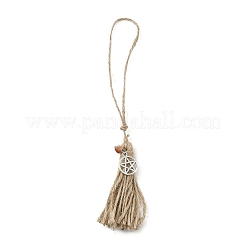Decorazioni pendenti con nappe in cordoncino di iuta a forma di strega di Halloween&nbsp;HJEW-JM04045