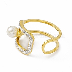 Anello polsino in acciaio inossidabile 304 con placcatura ionica (ip) e zirconia cubica per donna&nbsp;LS-RJEW-C060-04G