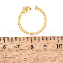 Offene Manschettenringe aus Messing mit Mikropavé und Zirkonia für Damen&nbsp;RJEW-F217-07G