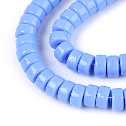 Chapelets de perles en verre opaque de couleur unie&nbsp;LS-GLAA-N026-3x6mm-08
