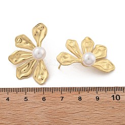 Messing-Blumen-Ohrstecker&nbsp;EJEW-R016-05G