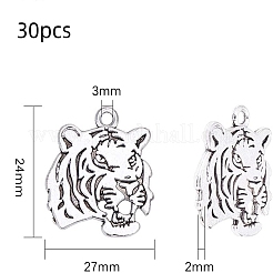 Colgantes de la cabeza del tigre de aleación de estilo tibetano&nbsp;TIBEP-PH0004-85