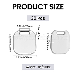 30 pendentif en acier inoxydable 304&nbsp;STAS-CP0001-10P