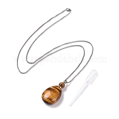 Natürliche Mischsteinparfümflasche-Anhängerhalsketten&nbsp;NJEW-F251-06