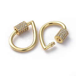 Messing Micro Pave Zirkonia Schraube Karabiner Schloss Charms&nbsp;ZIRC-G160-20G