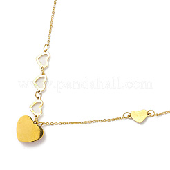 Halskette mit Ionenplattierung (IP) und Herzanhänger aus Strass&nbsp;NJEW-M199-03G