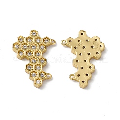 Charms connettore in ottone placcato cremagliera con micro pavé di zirconi chiari&nbsp;KK-M231-14G