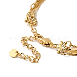 Catene in acciaio inox collane a tre strati&nbsp;NJEW-D054-01A-01G