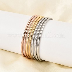 7 Stück schlichte Armreif-Sets aus 201 Edelstahl für Damen&nbsp;BJEW-L664-022C-M02