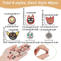 240 Stück 6 Stil Halloween handgemachte Polymer Clay Cabochons&nbsp;CLAY-AR0001-35