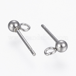 Anlaufgeschützter Ohrstecker mit Kugel aus Edelstahl 304&nbsp;STAS-H410-10P