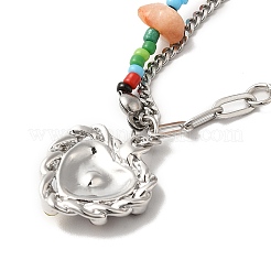 Collier pendentif coeur en alliage d'émail&nbsp;NJEW-Q001-01P
