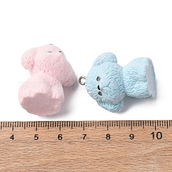Pendentifs en résine floquée opaque&nbsp;X-RESI-G122-01