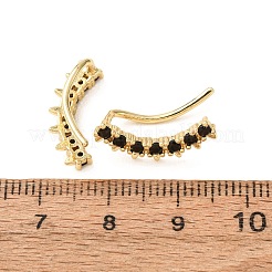Pendientes trepadores de latón con circonitas cúbicas engastadas&nbsp;KK-CBAA351-22G-02