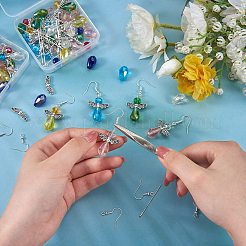 Kit de fabricación de aretes de cuentas facetadas de diy&nbsp;DIY-SZ0007-70