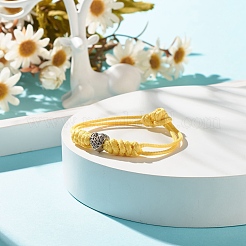 Cuore in lega con braccialetto di cordino con perline parola amore&nbsp;BJEW-JB07856