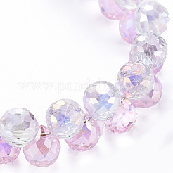 Bracelets coulissants en perles de verre à facettes étincelantes pour adolescentes femmes&nbsp;BJEW-T016-07A