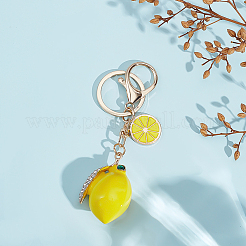 Legierung strass anhänger schlüsselanhänger&nbsp;KEYC-WH0053-023G-1