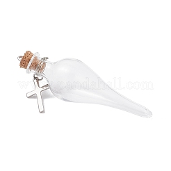 5 stücke 304 edelstahl glas kork flasche große anhänger&nbsp;PALLOY-JF04650