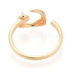 Mond Messing Micro Pave klare Zirkonia Manschettenring-Einstellungen&nbsp;KK-T076-23G