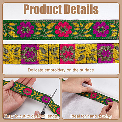 Blumenmusterstickereien im ethnischen Stil aus Polyesterbändern&nbsp;OCOR-WH0104-04B