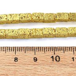 Fili di perle di roccia lavica naturale elettrodeposta&nbsp;G-I360-K01-01