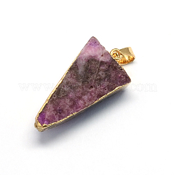 Vernickelt natürlichen druzy Achat Dreieck Anhänger&nbsp;G-R275-08