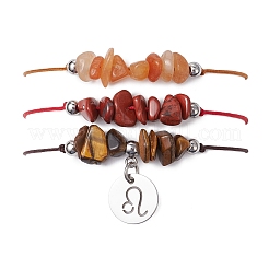3 Stück verstellbare Armbänder aus geflochtenen Nylonkordeln mit Sternbildern für Damen und Herren.&nbsp;BJEW-JB11325-05