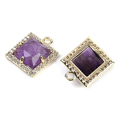 Natürlicher Amethyst mit facettierten quadratischen Anhängern&nbsp;G-I375-06G-01