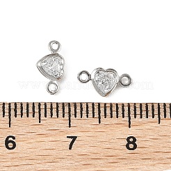 Messing Pavé klare Zirkonia Herz Verbindungsstück Charms&nbsp;XGRQ2O907-448P