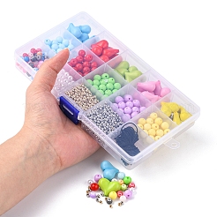 Bastelset zum Selbermachen von Perlenketten in Bonbonfarbe&nbsp;DIY-YW0006-07