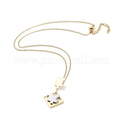 Colliers à pendentif en strass puzzle&nbsp;NJEW-F318-11G