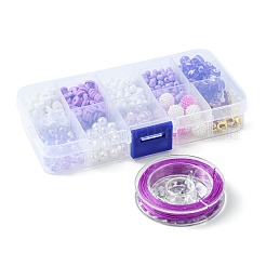 DIY-Schmucksets für Armbänder aus runden Acryl- und Glasperlen&nbsp;DIY-FS0006-29C