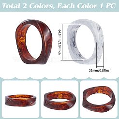 2 Stück Acryl-Armreifen in 2 Farben&nbsp;BJEW-UN0001-81A