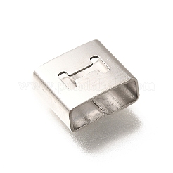 Quadratische Schiebe-Charms aus Edelstahl 304 im Buchstabenstil&nbsp;STAS-L132-03I