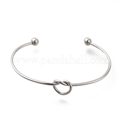 Anlaufgeschützte Knoten-Armreifen aus Edelstahl 304 für Damen&nbsp;BJEW-M233-04P