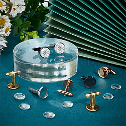 8 pièce 4 styles de boutons de manchette en acier inoxydable 304&nbsp;STAS-UN0057-33