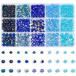 1025 ensemble de perles de verre transparentes électrolytiques de 15 styles&nbsp;EGLA-NB0001-27